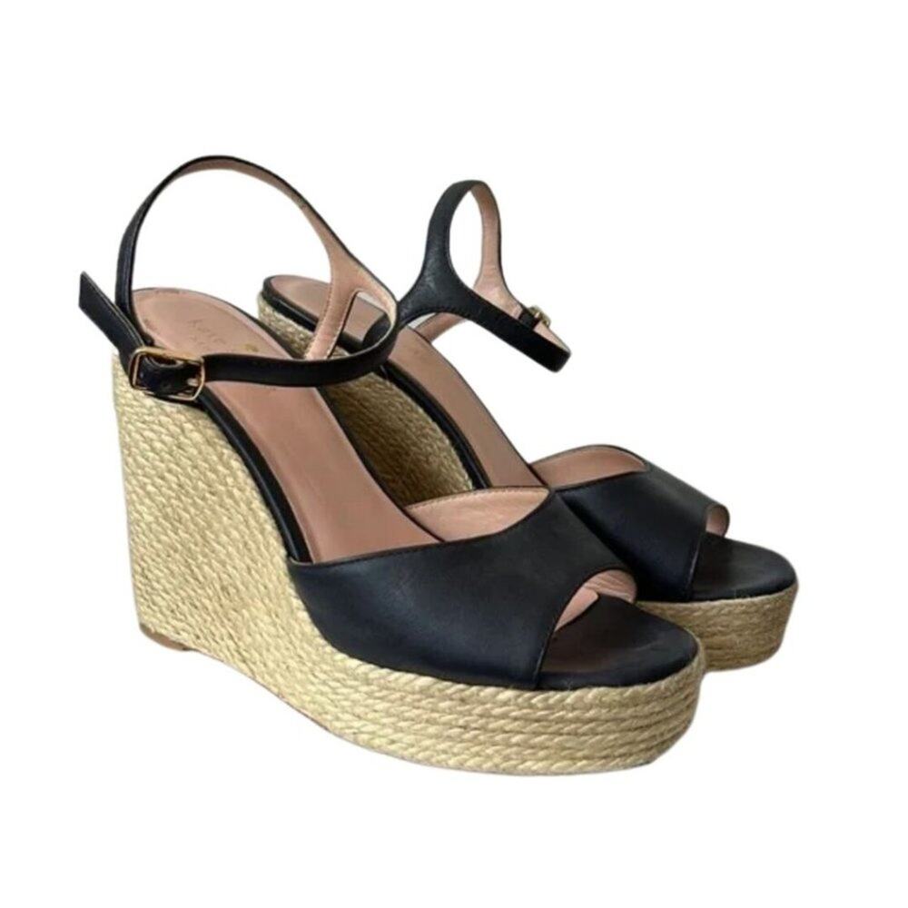Kate Spade New York Leather Espadrilles Navy 6.5